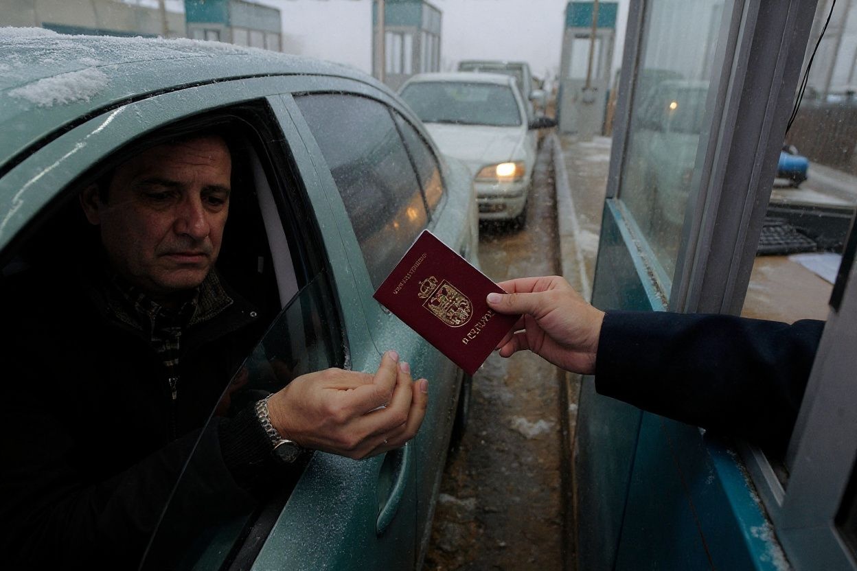A Serbian traveler prepares his passport for control at the border with Hungary and Serbia in Horgos on December 19, 2009. Serbia, Macedonia and Montenegro feted on December 19 the abolition of European visa restrictions for citizens after almost 18 years as a return of the Balkans to the continent. Citizens of the three former Yugoslav republics, who have a biometric passport, can travel visa-free to EU countries, except Britain and Ireland, which are not a part of the Schengen zone. (Photo by ANDREJ ISAKOVIC / )
