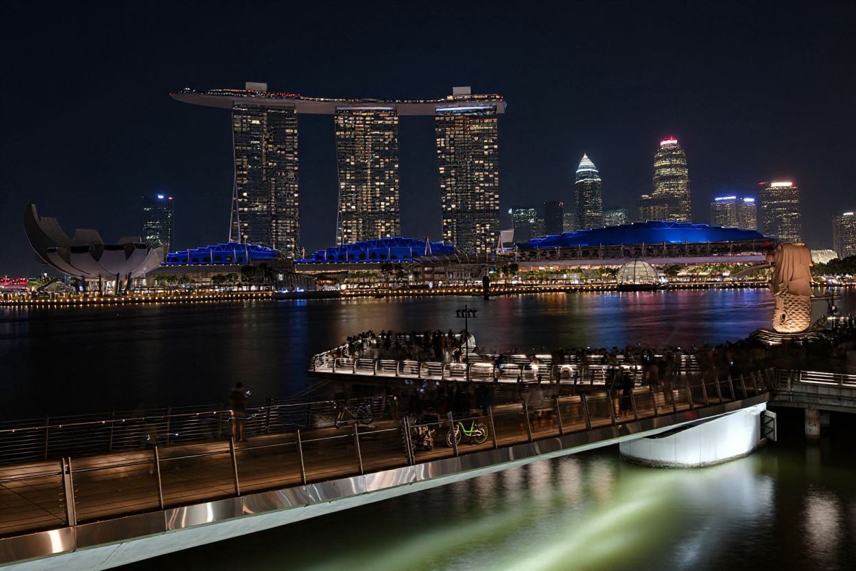 Singapore offers stunning sights and a high quality of life., shot on Nikon D850, 35mm f/1.8 lens, RAW photograph, unedited, candid moment, natural lighting, photojournalistic style | NEGATIVE: AI generated, artificial, computer generated, digital art, 3d render