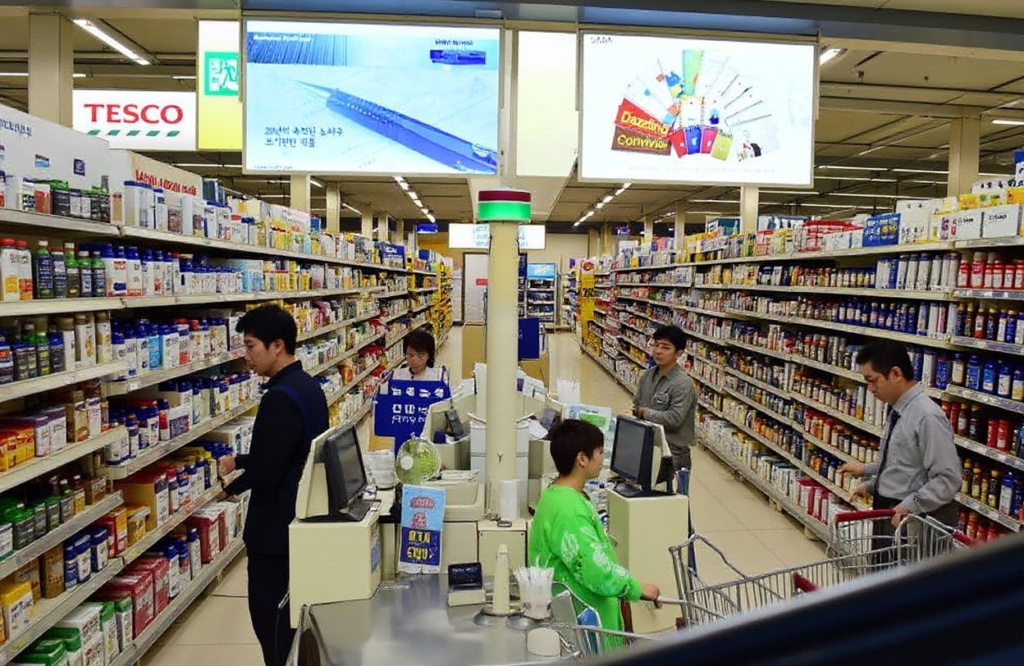 Customers buy goods at the Homeplus retail store, South Korea’s number two supermarket chain, in Seoul on September 7, 2015. Troubled British retailer Tesco agreed on September 7 to sell South Korean unit Homeplus to a consortium led by private equity firm MBK Partners for more than 4 billion GBP (5.5 billion euros, 6 billion USD).   PHOTO / JUNG YEON-JE (Photo by JUNG YEON-JE / )