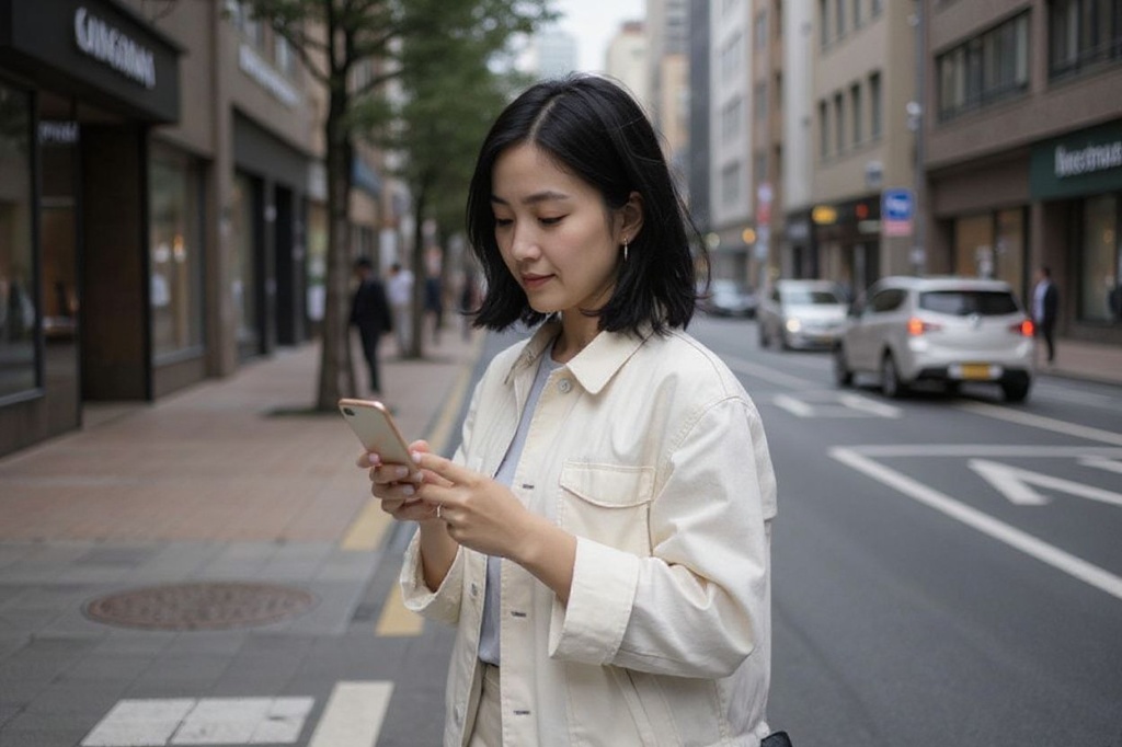 A woman uses her phone as she walks along a street in the Gangnam district of Seoul on September 14, 2023. Seoul’s Gangnam district, which was made famous by rapper Psy’s global hit “Gangnam Style, is an upscale district known for its luxury boutiques and apartments. (Photo by ANTHONY WALLACE / )
