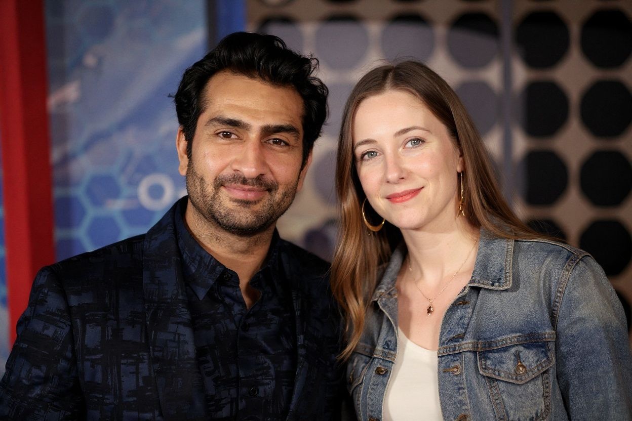 Nanjiani met his wife at a stand-up show he did while he was on his H-1B visa. Source: Emma McIntyre/