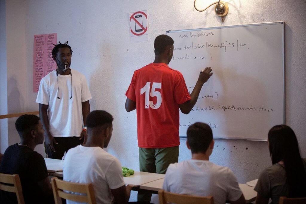 A Spanish language class being held in the Spanish Canary Islands. Source: Desiree Martin / )