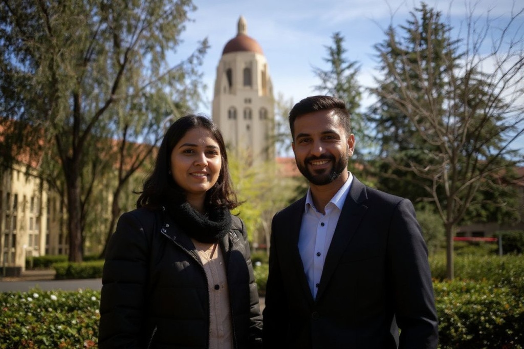 Akshata Murty met her husband Rishi Sunak, who would one day become Prime Minister at Stanford. Source: Philip Pacheco/Getty Images/