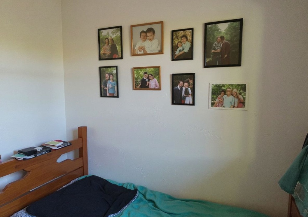 Put up pictures of family and your dreams in yoru dorm room to remind you of your goals. Source: