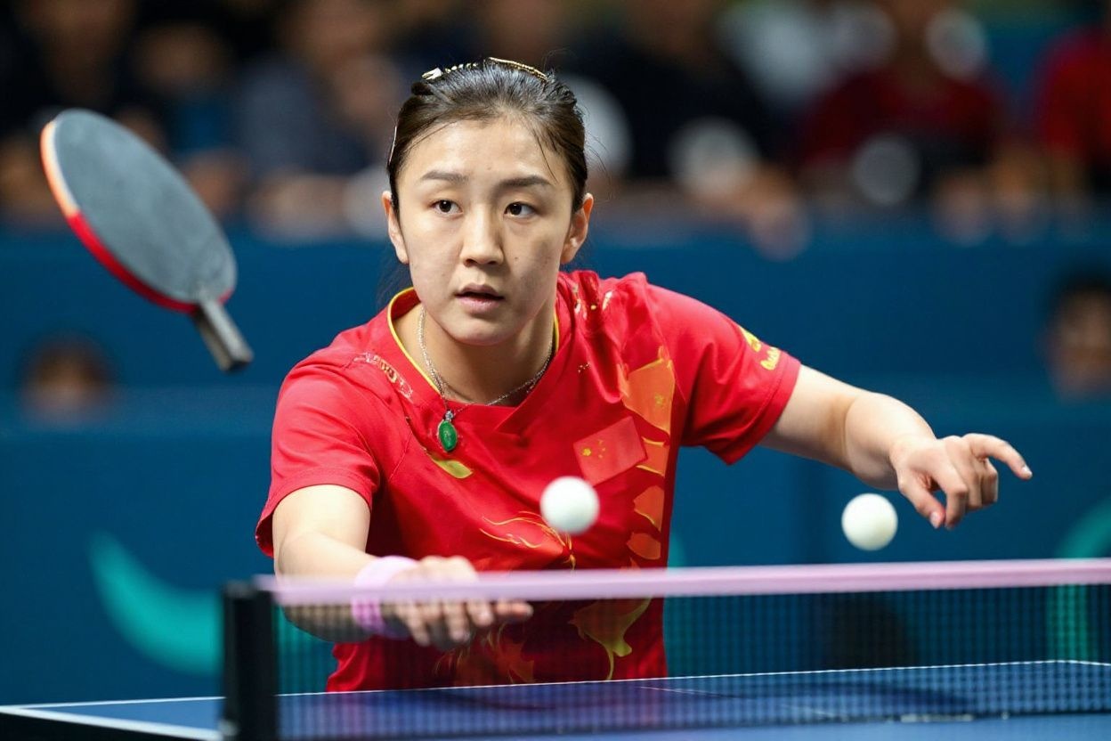 There are 40,000 professional table-tennis in China players paid by the government to practice full-time., shot on Nikon D850, 35mm f/1.8 lens, RAW photograph, unedited, candid moment, natural lighting, photojournalistic style | NEGATIVE: AI generated, artificial, computer generated, digital art, 3d render