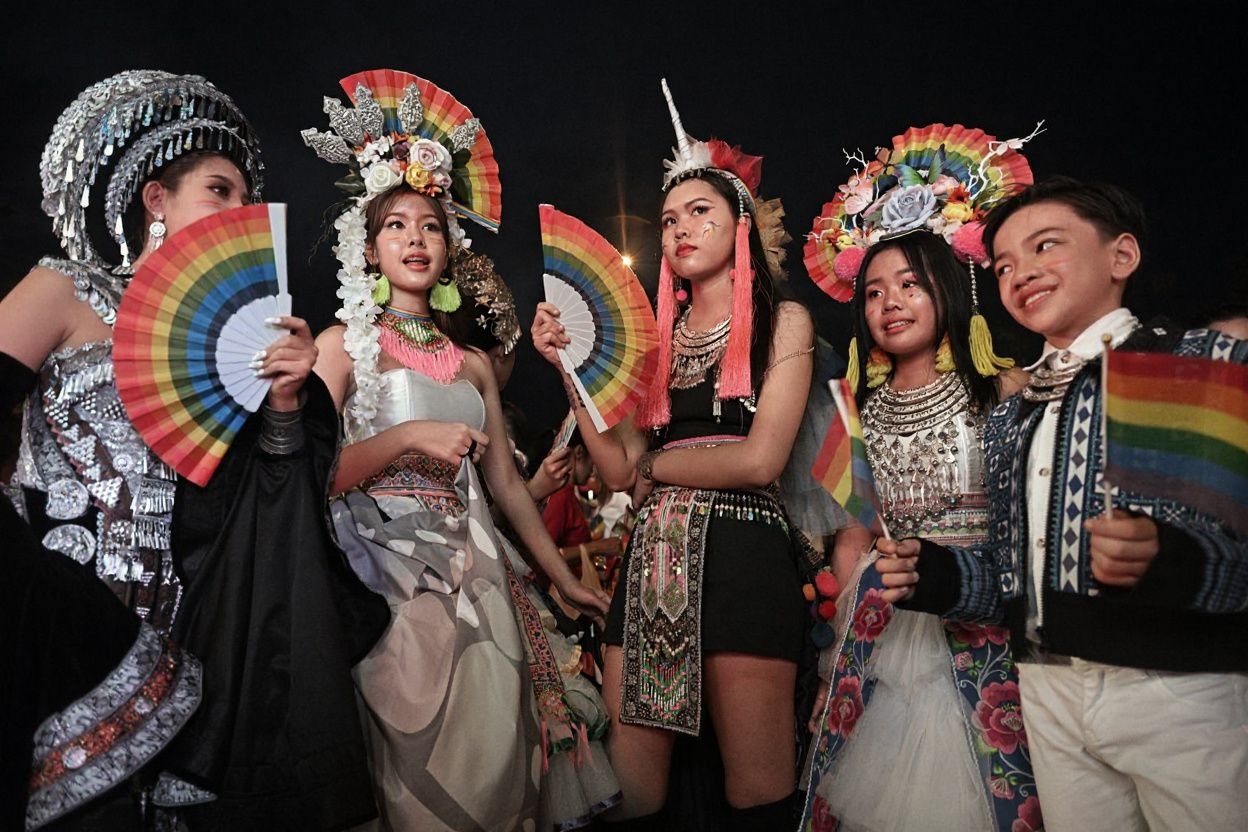Some countries like Thailand have a very active LGBTQ+ community., shot on Nikon D850, 35mm f/1.8 lens, RAW photograph, unedited, candid moment, natural lighting, photojournalistic style | NEGATIVE: AI generated, artificial, computer generated, digital art, 3d render