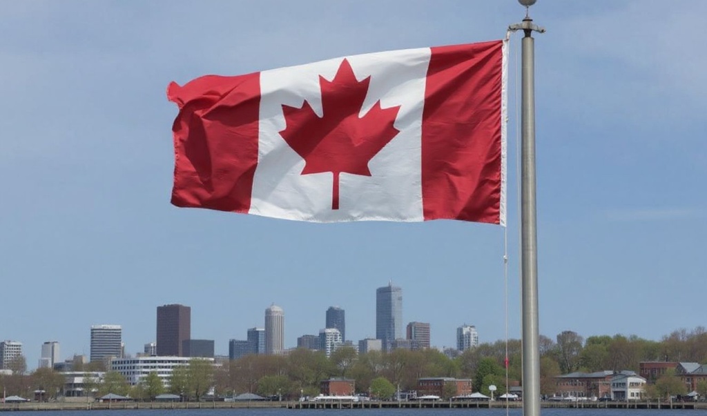 SAINT JOHNS, CANADA – MAY 17: A view of the Canadian flag during day one of the Platinum Jubilee Royal Tour of Canada on May 17, 2022 in Saint John’s, Canada. The Prince of Wales and Duchess of Cornwall are visiting for three days from 17th to 19th May 2022. The tour forms part of Queen Elizabeth II’s Platinum Jubilee celebrations. (Photo by Chris Jackson/Getty Images) (Photo by Chris Jackson / Chris Jackson Collection / Getty Images via )