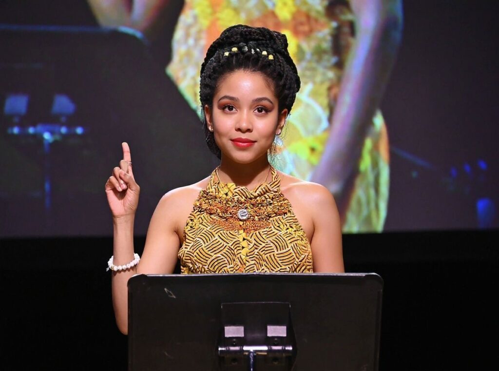 Amanda Gorman was the first person out of five finalists chosen to be the national youth poet laureate in 2017. Source: Astrid Stawiarz/