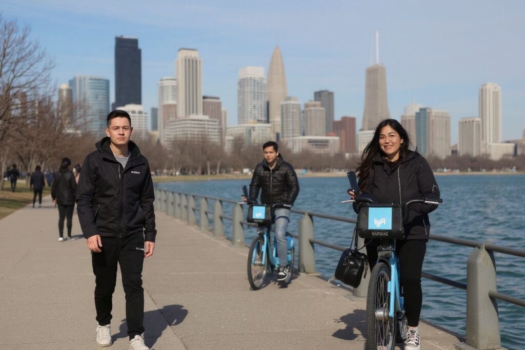 CHICAGO, ILLINOIS – MARCH 16: People take advantage of the warmer than usual day to enjoy the lakefront on March 16, 2022 in Chicago, Illinois. Temperatures in the city climbed into the mid-60s today, more than 20 degrees above normal.   Scott Olson/Getty Images/ (Photo by SCOTT OLSON / GETTY IMAGES NORTH AMERICA / Getty Images via )