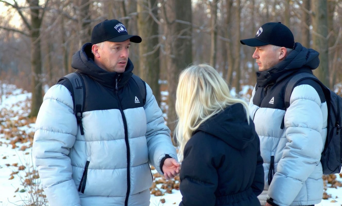 Authorities speaking to a student who fell victim to a scam. Source: